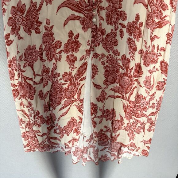 Bohme Tiered Button Midi Dress XS Boho Prairie Short Sleeve Cottagecore Feminine - Picture 9 of 16